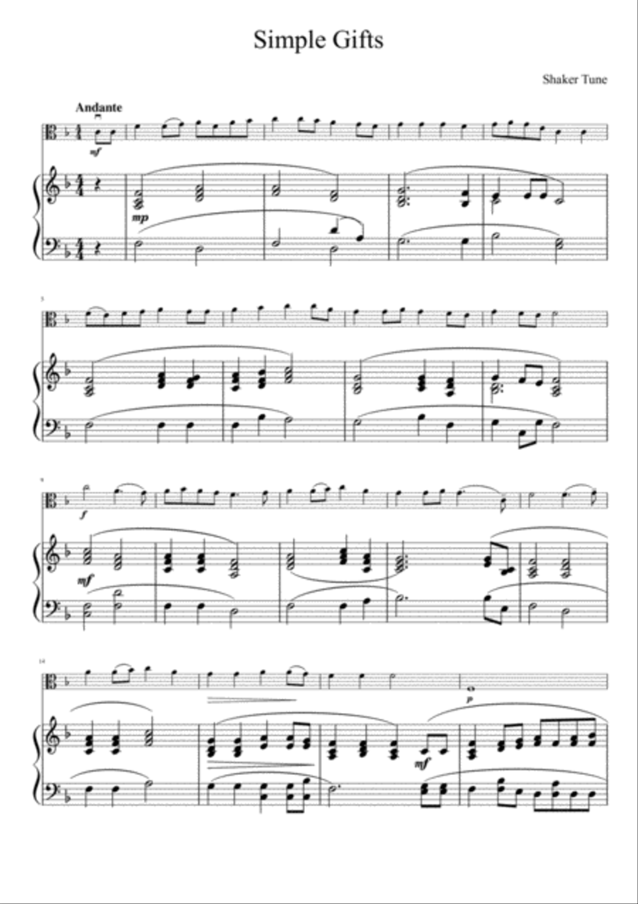 Simple Gifts Simple Gifts Viola scores gallery preview page 2
