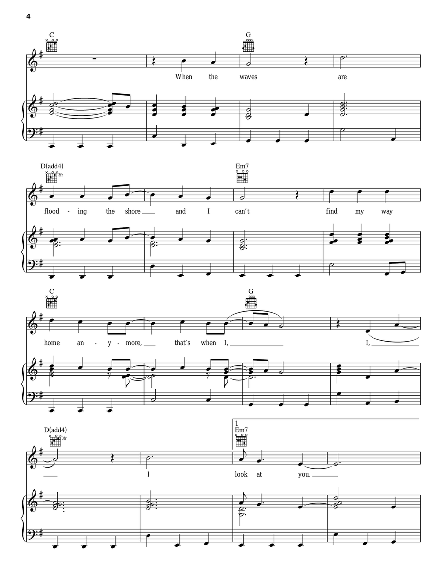 When I Look At You Piano, Vocal, Guitar scores gallery preview page 4