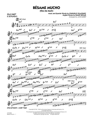 Besame Mucho (Kiss Me Much) - Bb Solo Sheet