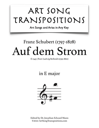 Book cover for SCHUBERT: Auf dem Strom, D. 943 (transposed to E major)