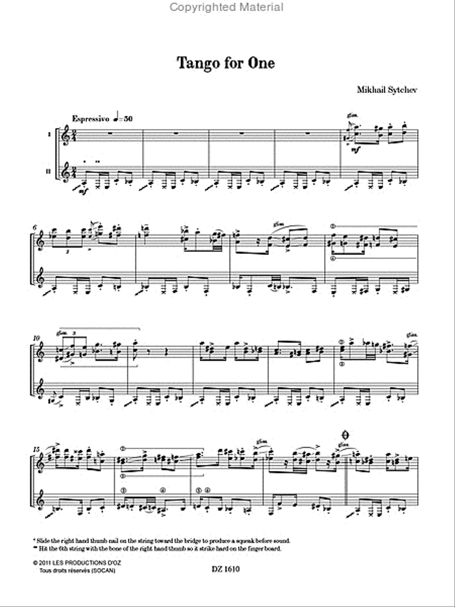 Tango for One Classical Guitar scores gallery preview page 2