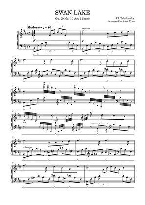 Swan Lake - For Piano Solo (Intermediate)