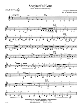 Book cover for Shepherd's Hymn: 3rd Violin (Viola [TC])