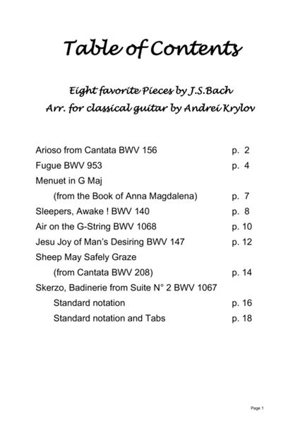 8 favorite pieces by J.S.Bach. Jesu Joy, Arioso, Sheep may safely graze, Sleepers awake etc. arrange image number null