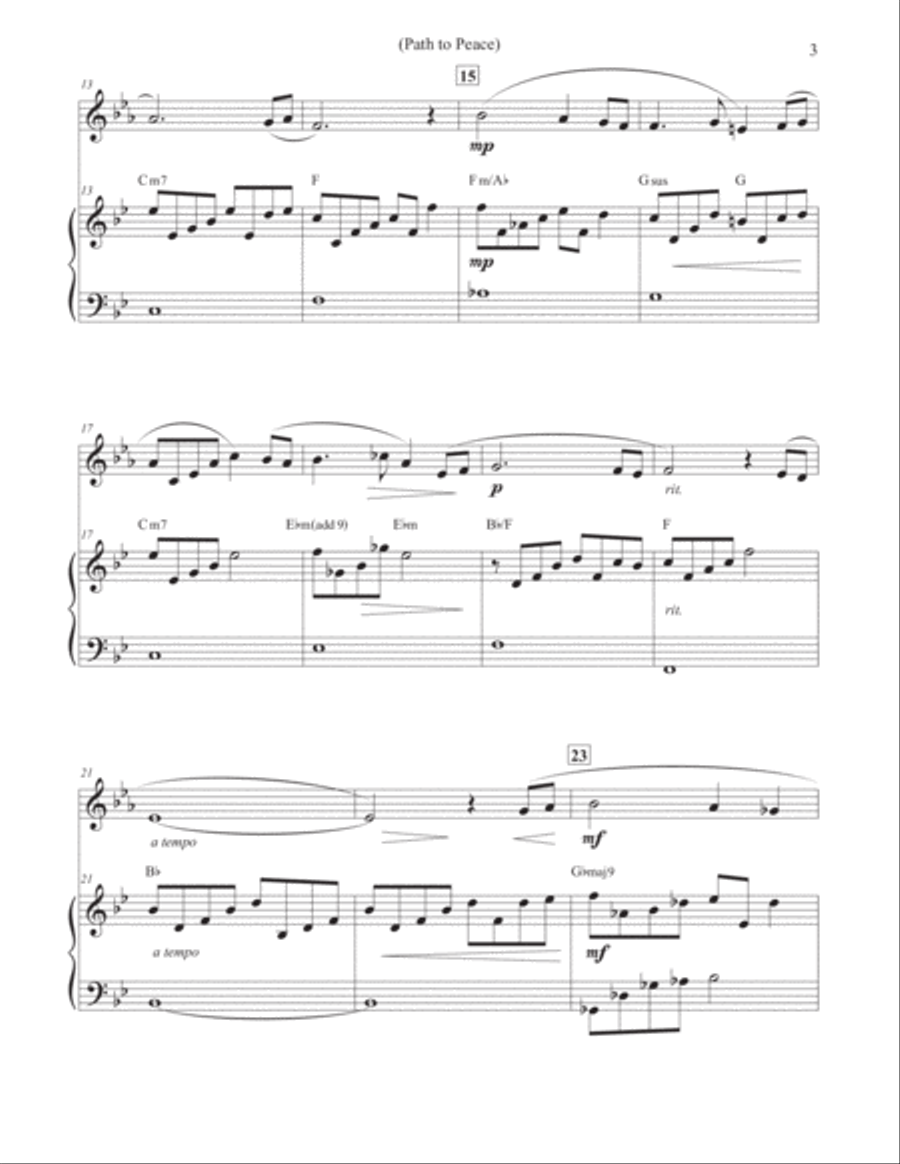 Path to Peace - Alto Flute & Piano Flute Solo scores gallery preview page 3