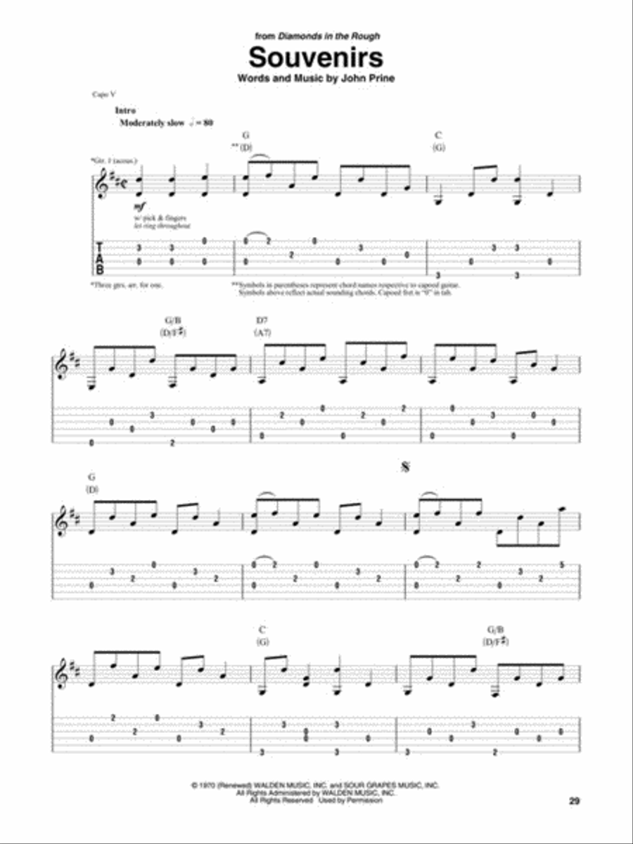 Song lyrics with guitar chords for Paradise - John Prine