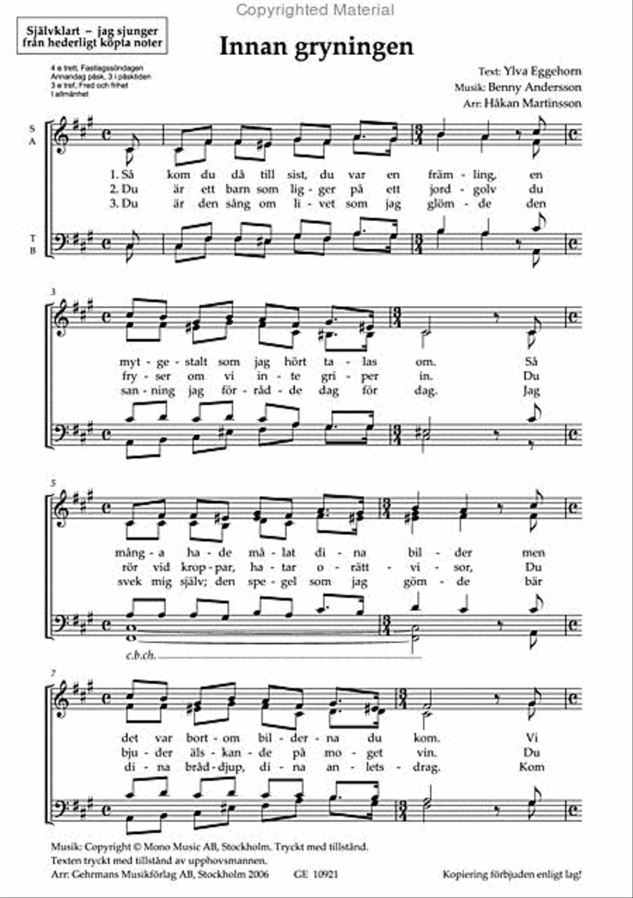 Innan gryningen 4-Part scores gallery preview page 2