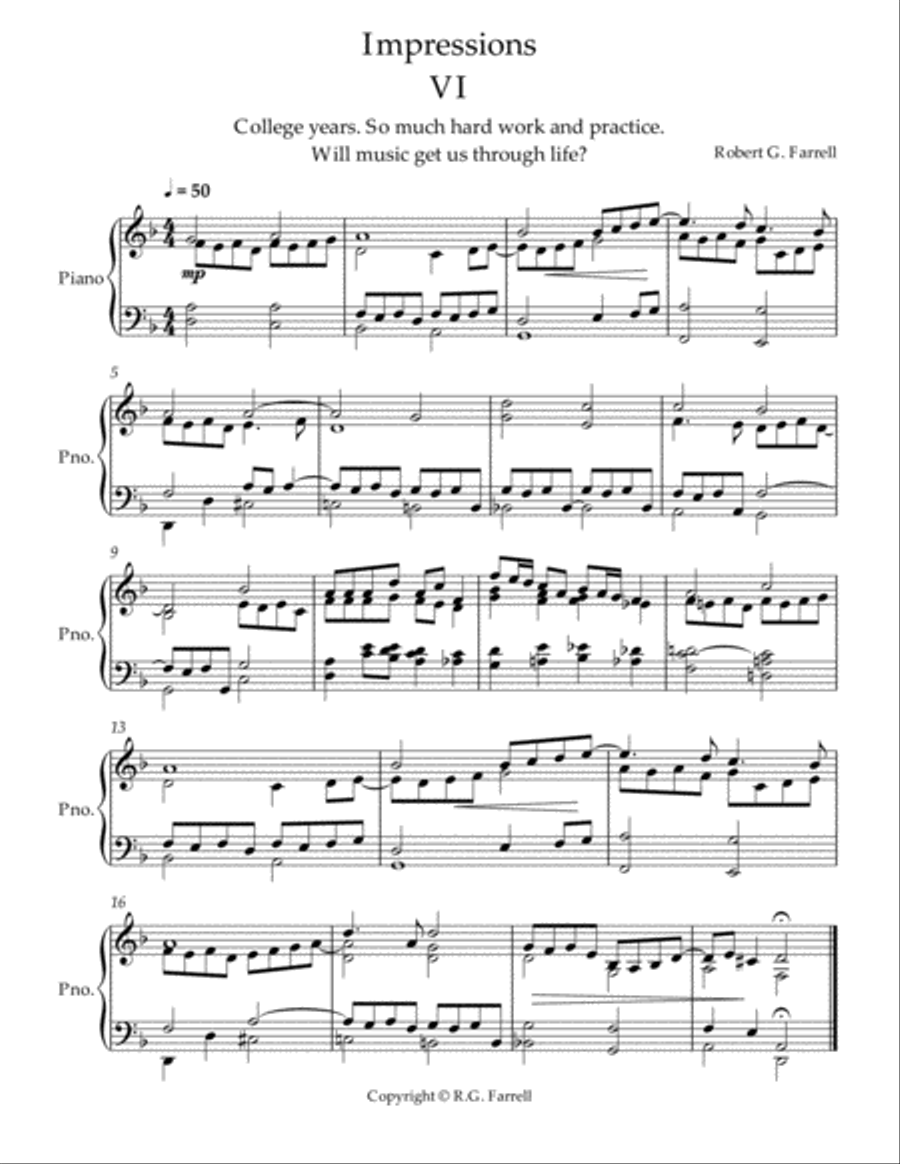 Impressions #6 Piano Solo scores gallery preview page 1