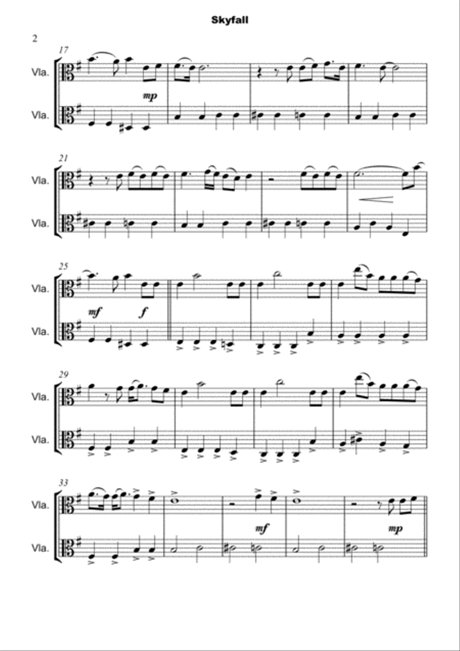 Skyfall String Duet scores gallery preview page 3