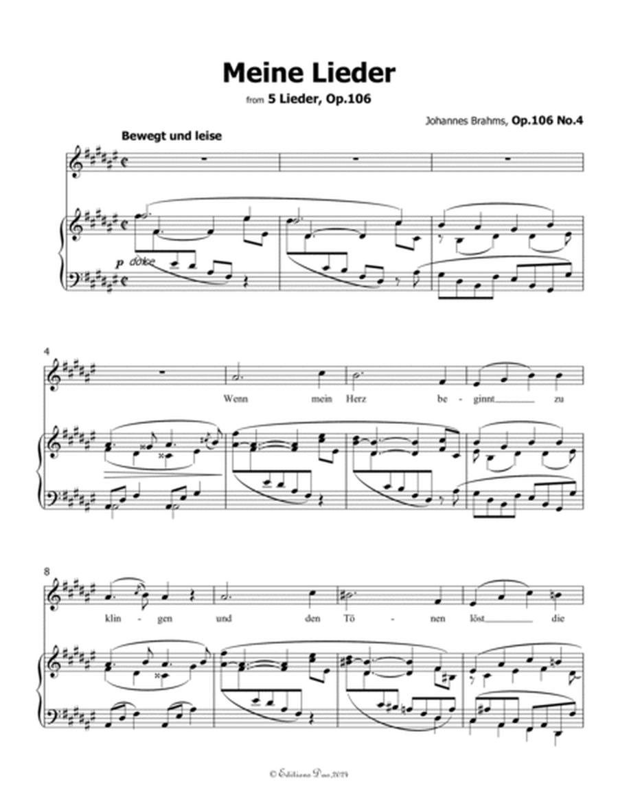 Meine Lieder, by Johannes Brahms, in d sharp minor