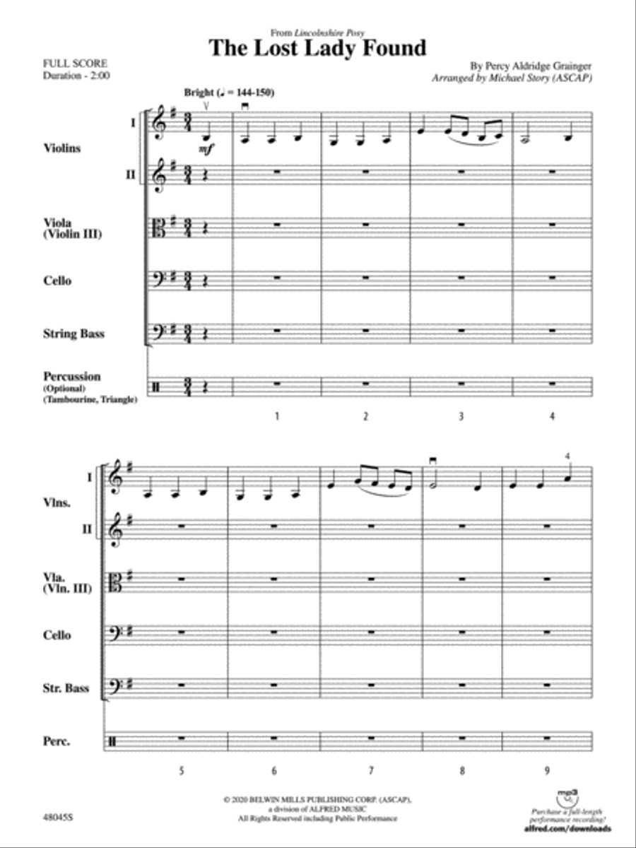 The Lost Lady Found: Score String Orchestra scores gallery preview page 3