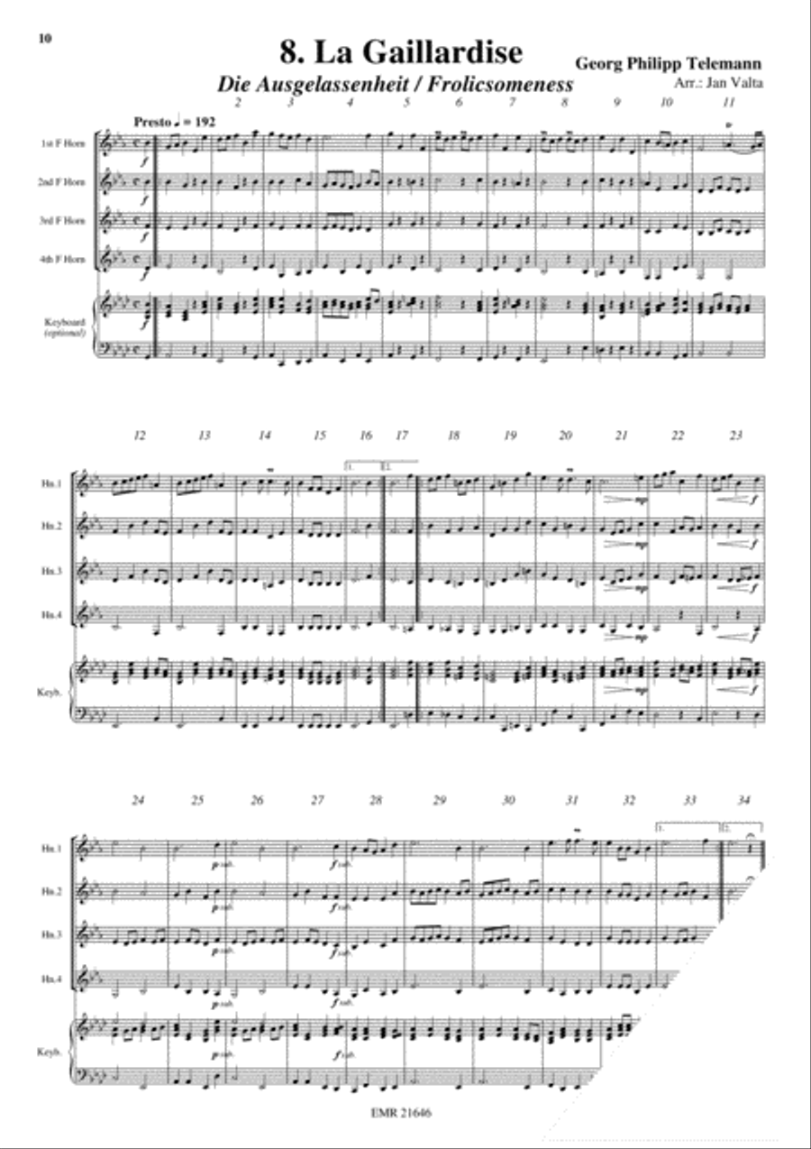 12 Heroic Marches French Horn Quartet scores gallery preview page 10