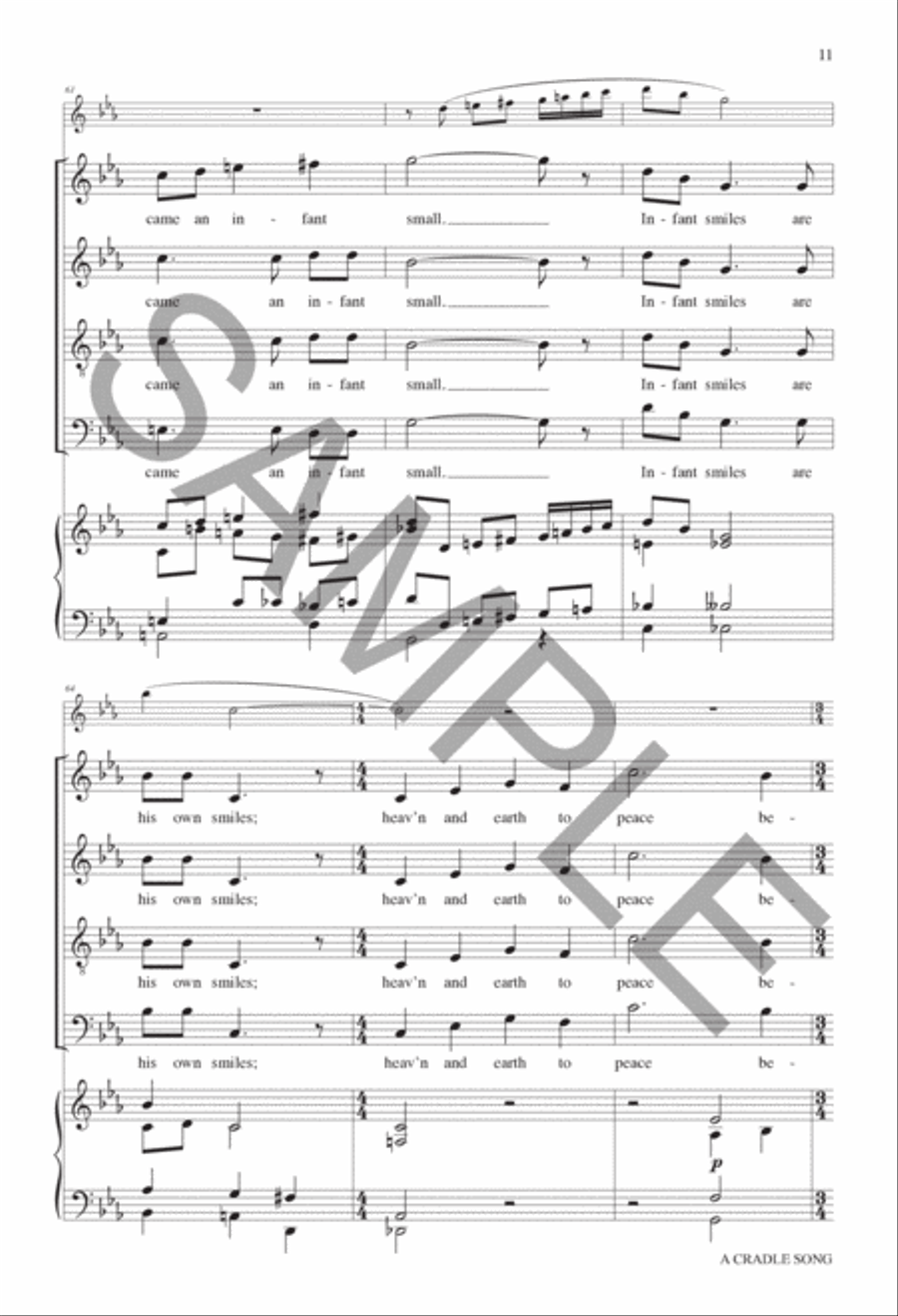 A Cradle Song A Cradle Song 4-Part scores gallery preview page 8