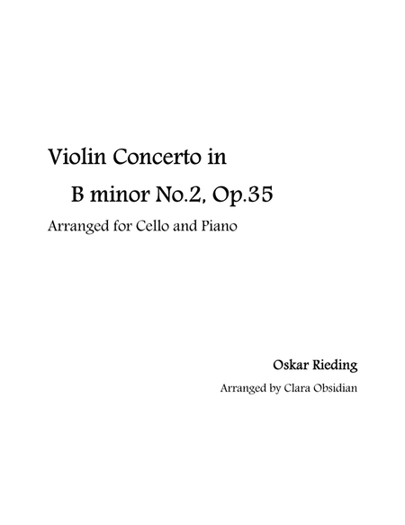 Rieding: Violin Concerto in B minor, No.2, Op.35 for Cello and Piano image number null