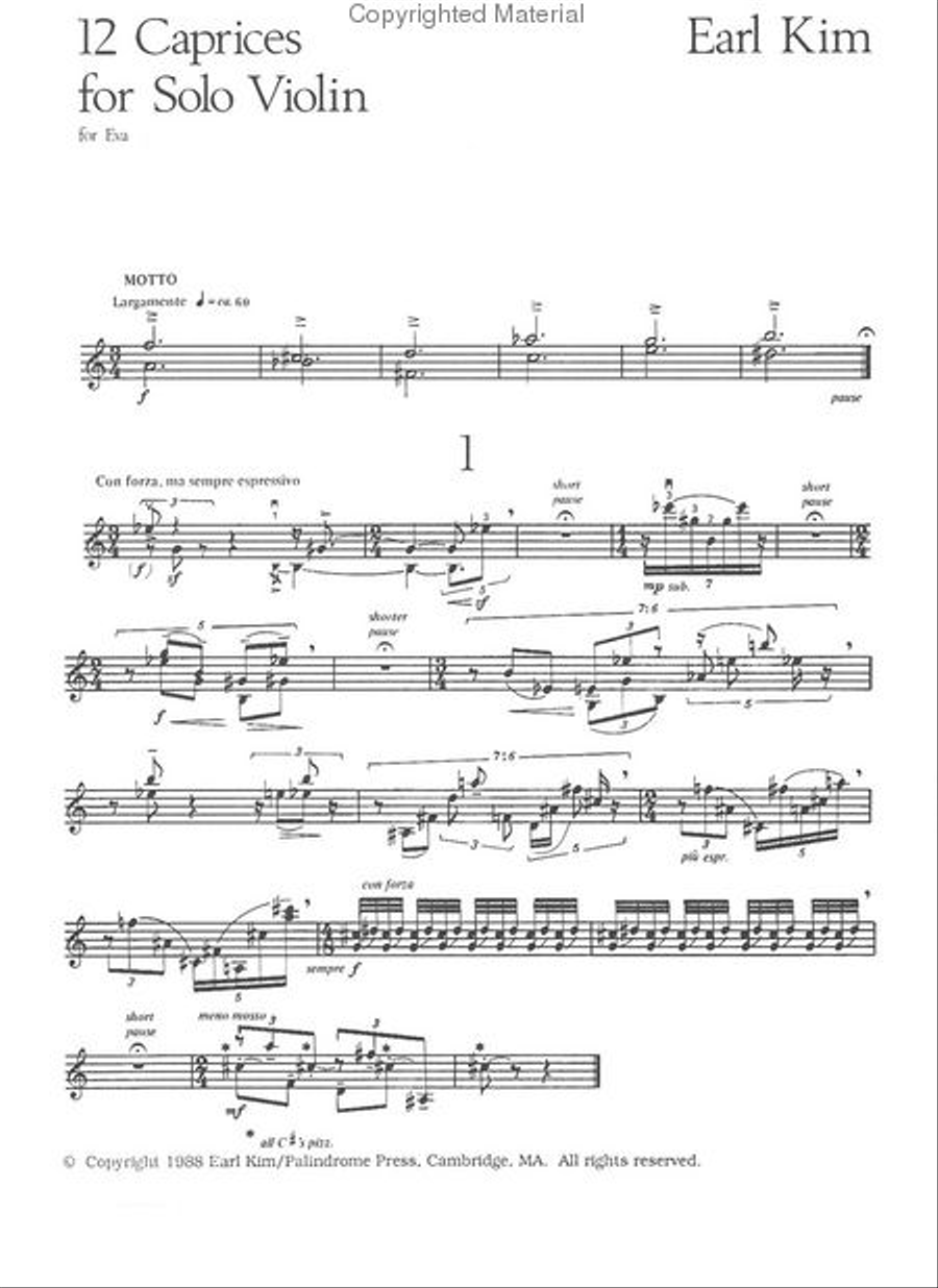 12 Caprices For Solo Violin Chamber Music scores gallery preview page 2