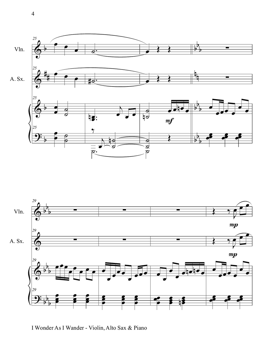 I Wonder As I Wander I Wonder As I Wander Alto Saxophone scores gallery preview page 5