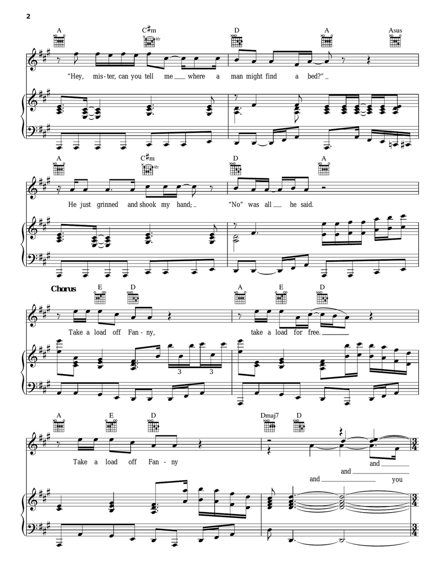 The Weight Piano, Vocal, Guitar scores gallery preview page 2