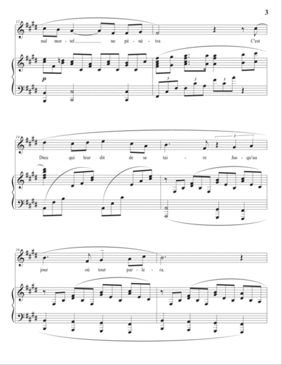 HAHN: Quand la nuit n'est pas étoilée (transposed to E major) Voice scores gallery preview page 4