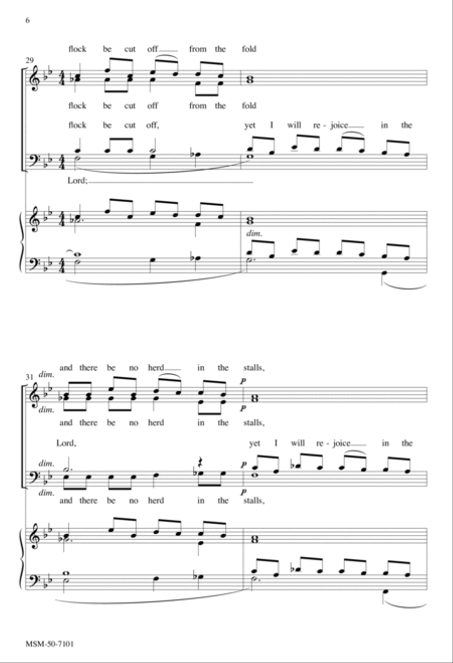 Yet I Will Rejoice in the Lord (Downloadable Choral Score)