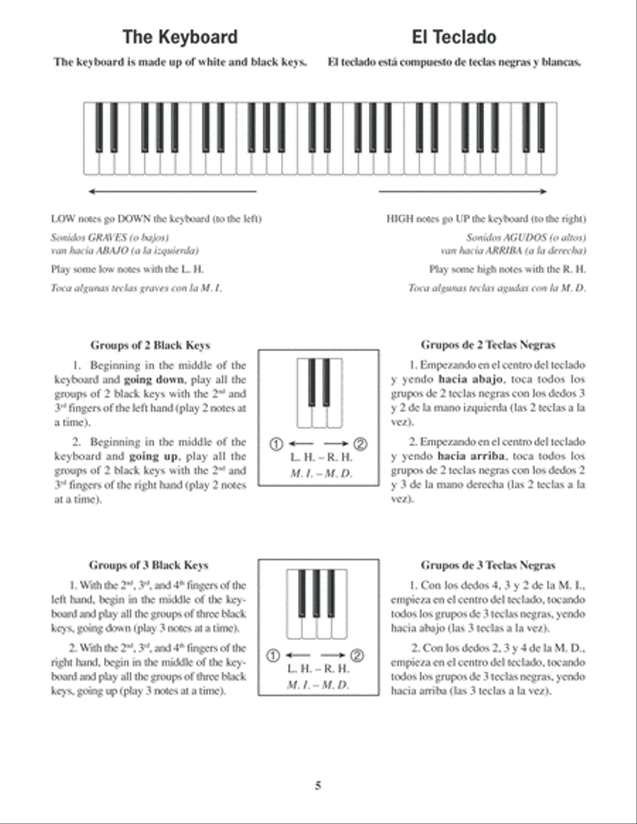Spanish/English Piano Method, Level 1 Piano Method scores gallery preview page 6