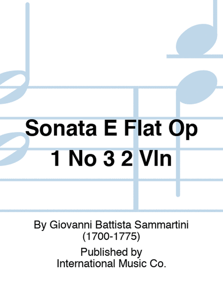 Sonata E Flat Op 1 No 3 2 Vln