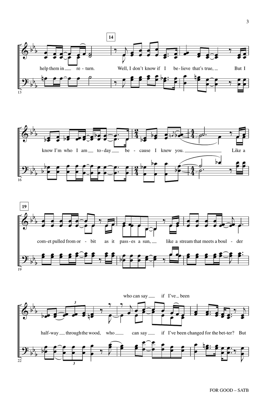 For Good (from Wicked) (arr. Kirby Shaw) 4-Part scores gallery preview page 2