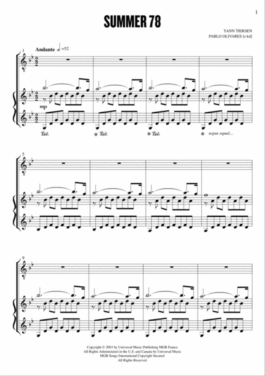 Summer 78 Voice scores gallery preview page 1
