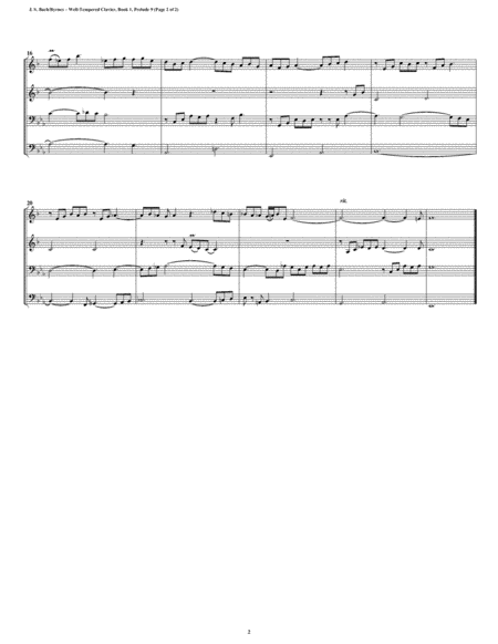 Prelude 09 from Well-Tempered Clavier, Book 1 (Conical Brass Quartet) image number null