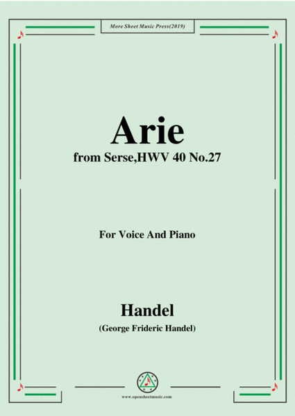 Handel-Arie,from Serse HWV 40 No.27,for Voice&Piano image number null