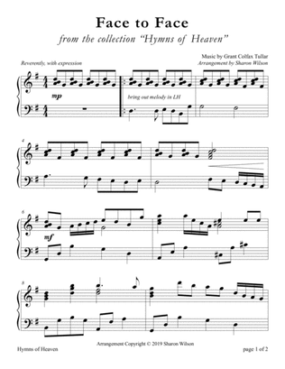 Face to Face (LARGE PRINT Piano Solo)