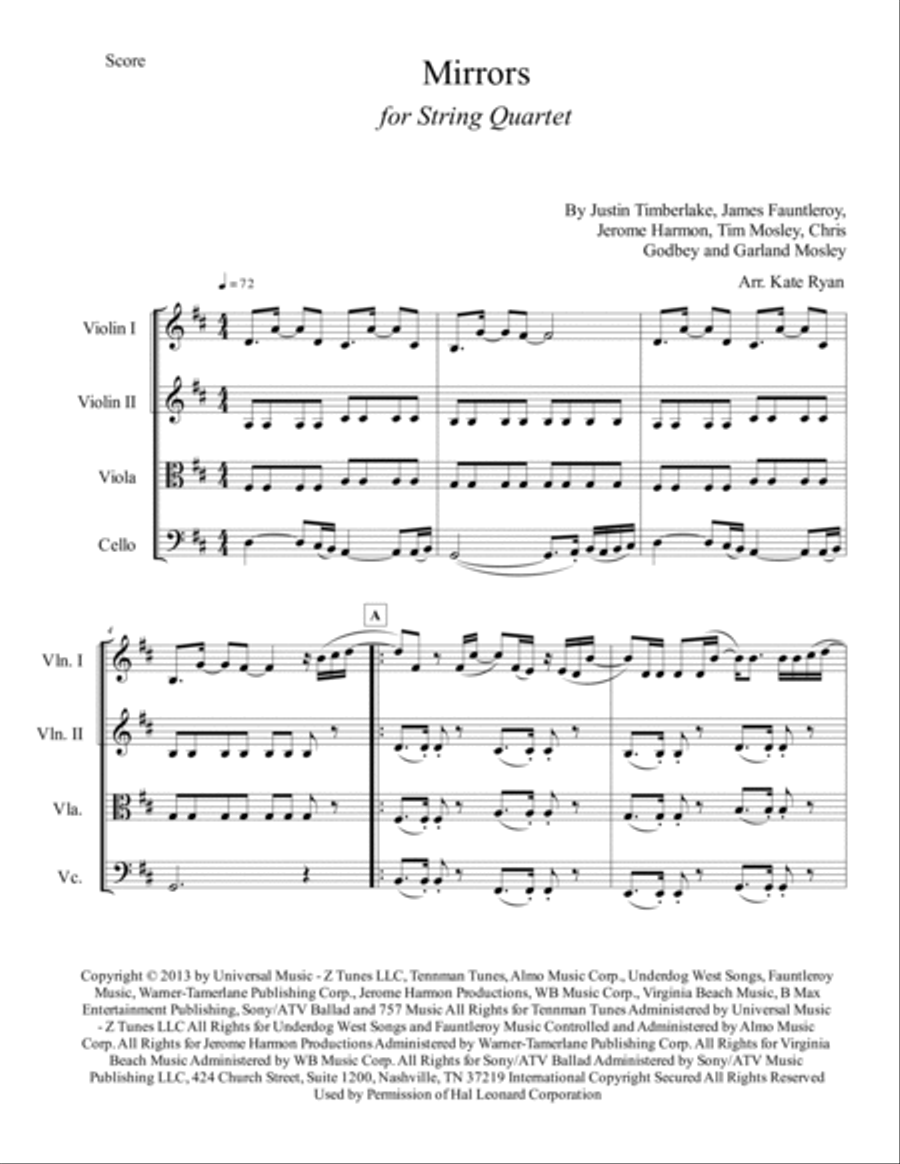 Mirrors String Quartet scores gallery preview page 2