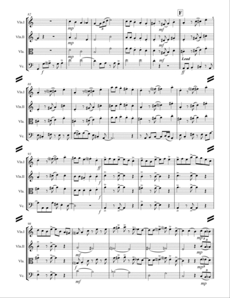 Sweet Georgia Brown (for String Quartet) String Quartet scores gallery preview page 6