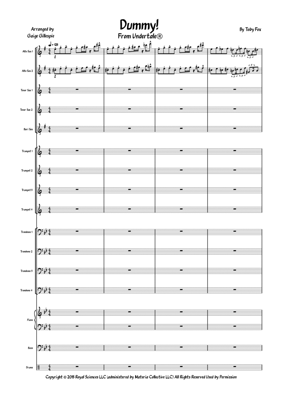 Dummy! Dummy! Jazz Ensemble scores gallery preview page 1