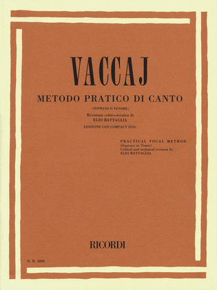 Book cover for Practical Vocal Method (Vaccai) - High Voice