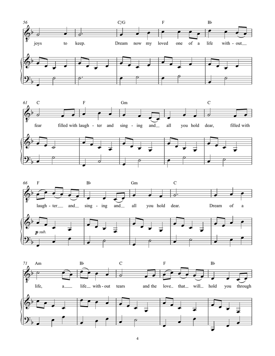 Sleep Now My Dear One (from Mimi and the Mountain Dragon) Voice scores gallery preview page 4
