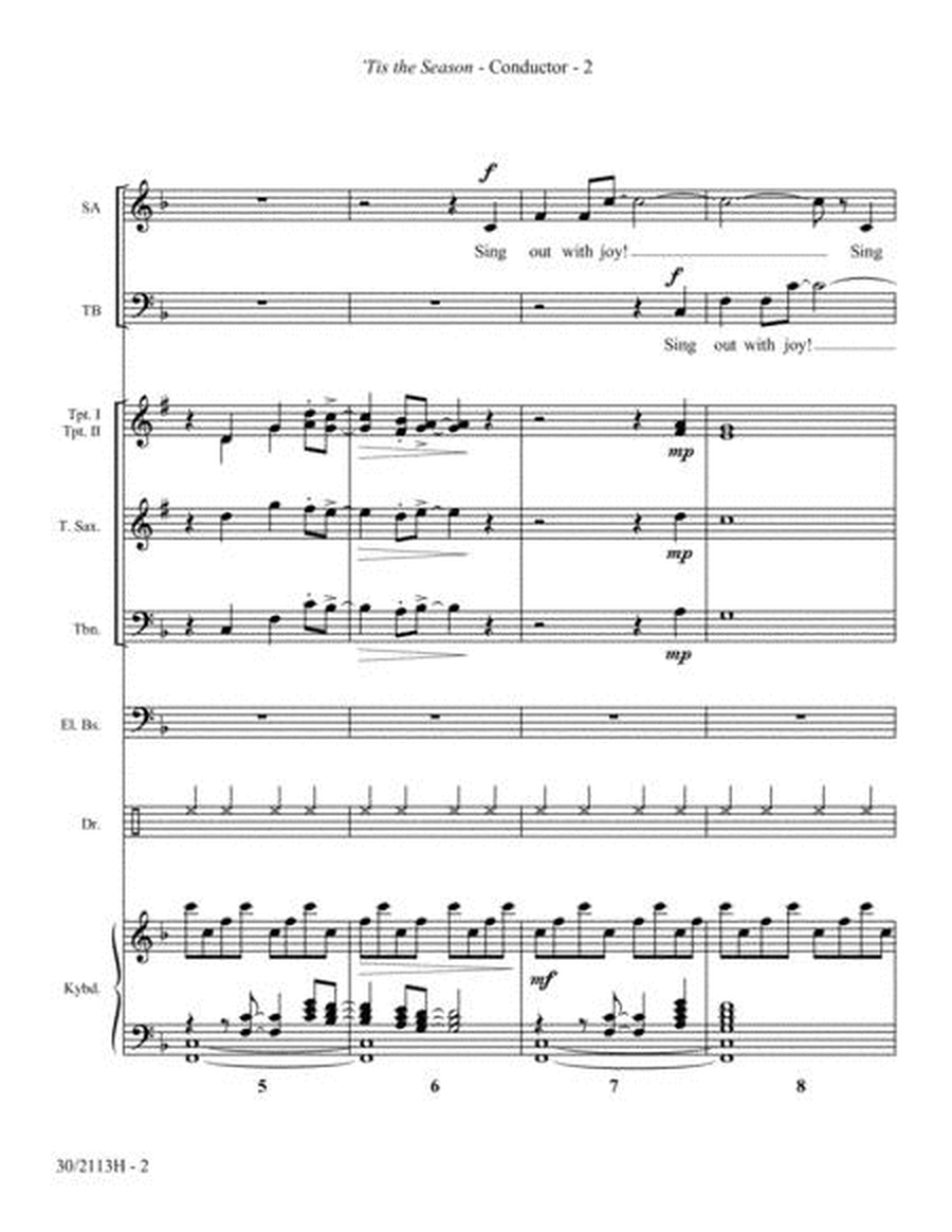 'Tis the Season - Studio Horns, Bass and Drums Score/Parts