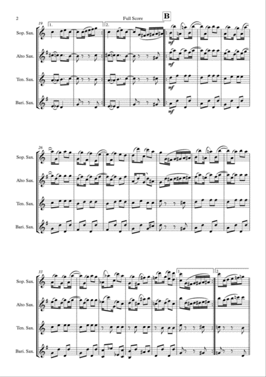 Pine Apple Rag for Saxophone Quartet (SATB) Saxophone Quartet scores gallery preview page 3