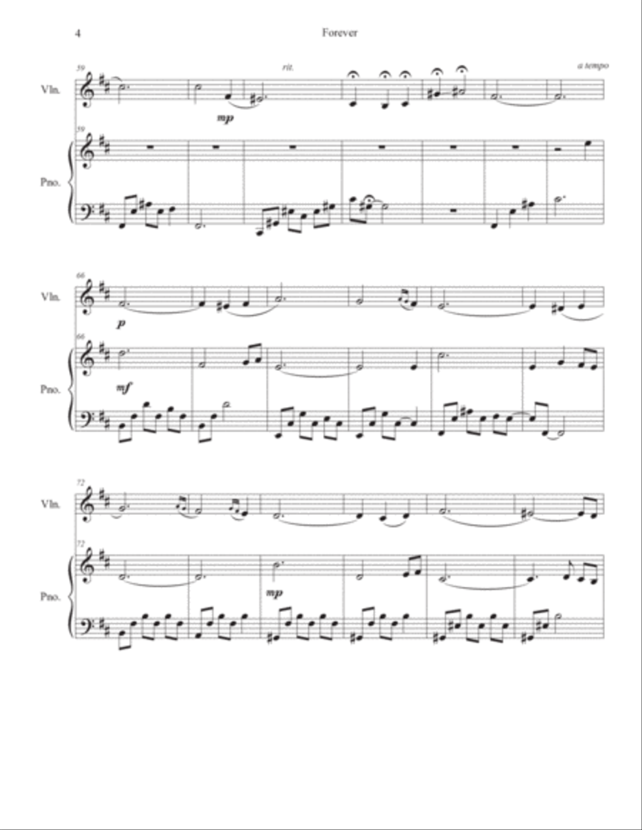 FOREVER (Dedicated to Doris DiNucci 1931-2021) Piano, Vocal, Guitar scores gallery preview page 4