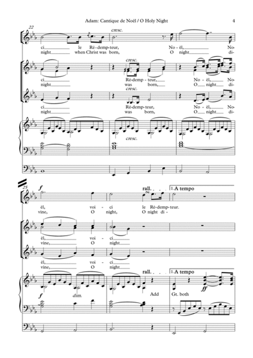 Cantique de Noël - O Holy Night (Soprano or Tenor soloist, SSA choir, Organ) image number null