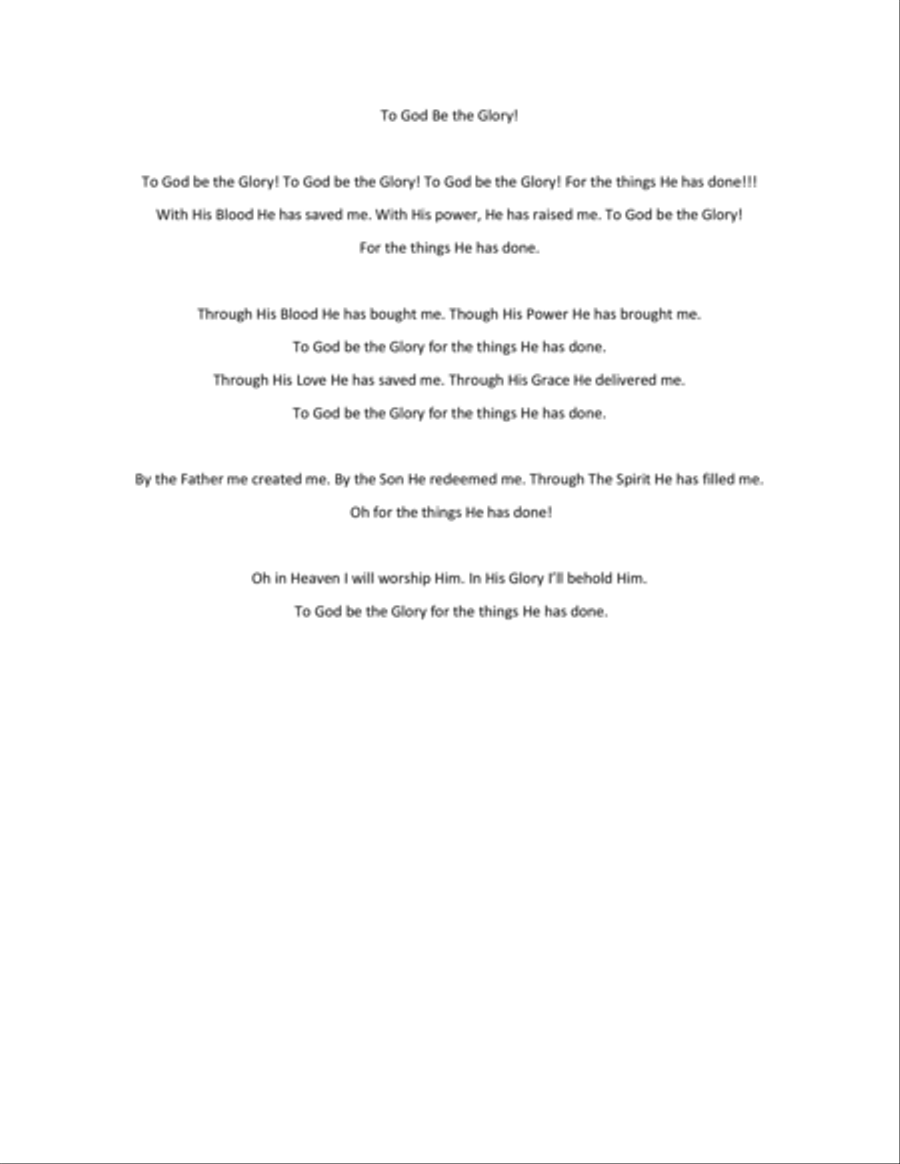 To God Be The Glory To God Be The Glory Voice Solo scores gallery preview page 1