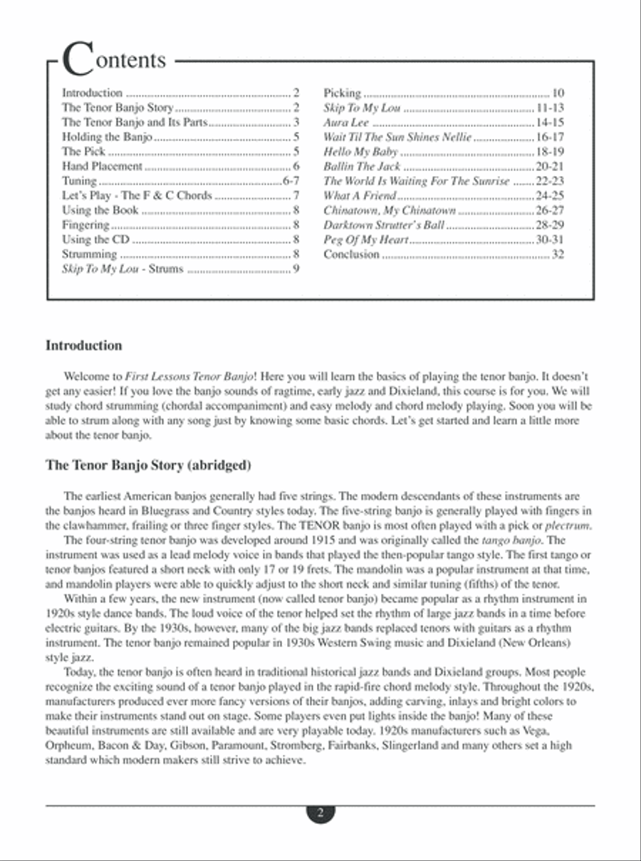 First Lessons Tenor Banjo Banjo scores gallery preview page 3