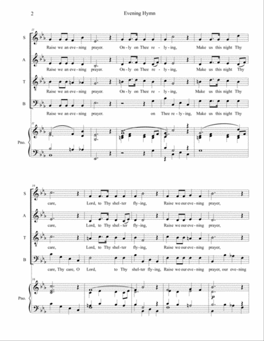 Evening Hymn 4-Part scores gallery preview page 2