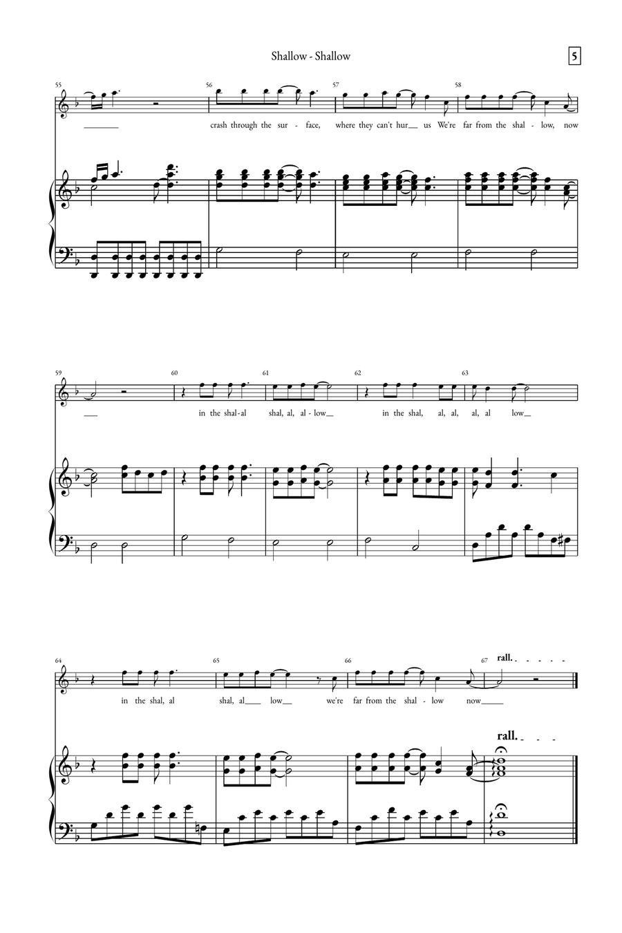 Shallow A Cappella scores gallery preview page 5