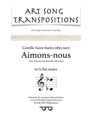 Book cover for SAINT-SAËNS: Aimons-nous (transposed to G-flat major)