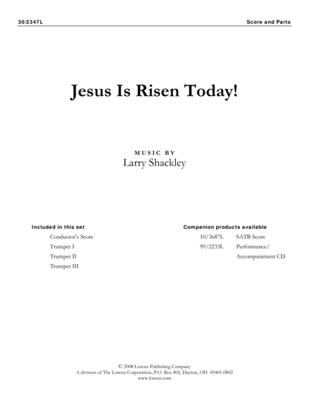 Jesus Is Risen Today! - Trumpets Score and Parts