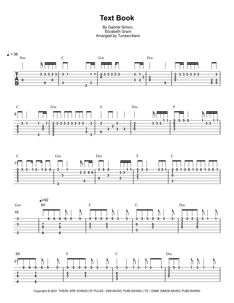 Text Book Acoustic Guitar scores gallery preview page 1