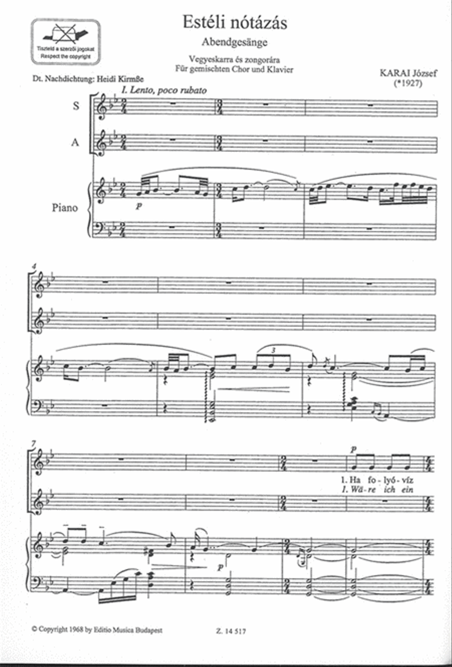 Abendgesänge 4-Part scores gallery preview page 2