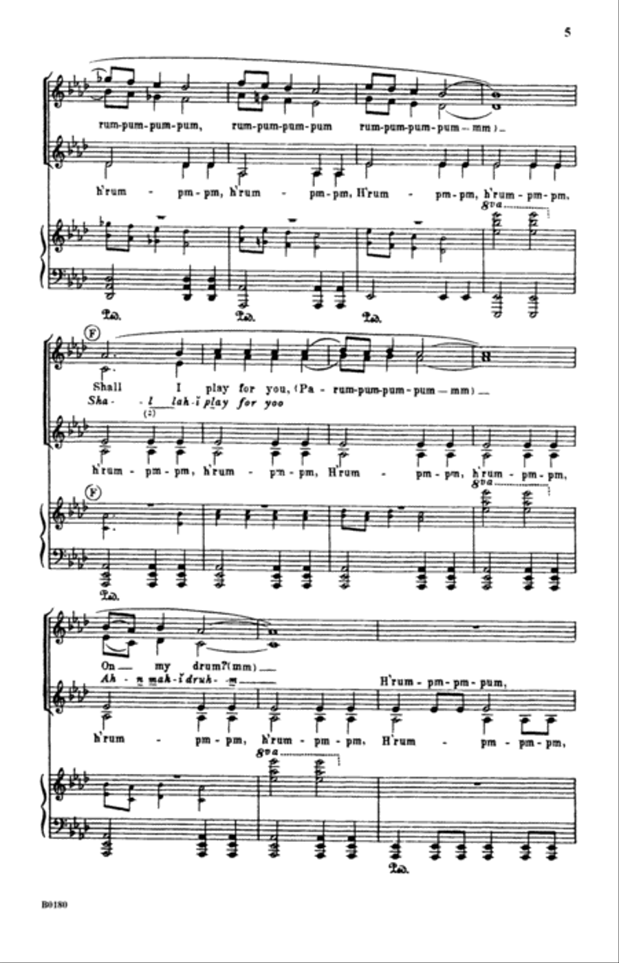 The Little Drummer Boy SSA scores gallery preview page 5