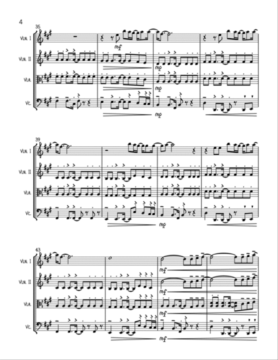 Get Lucky String Quartet scores gallery preview page 4