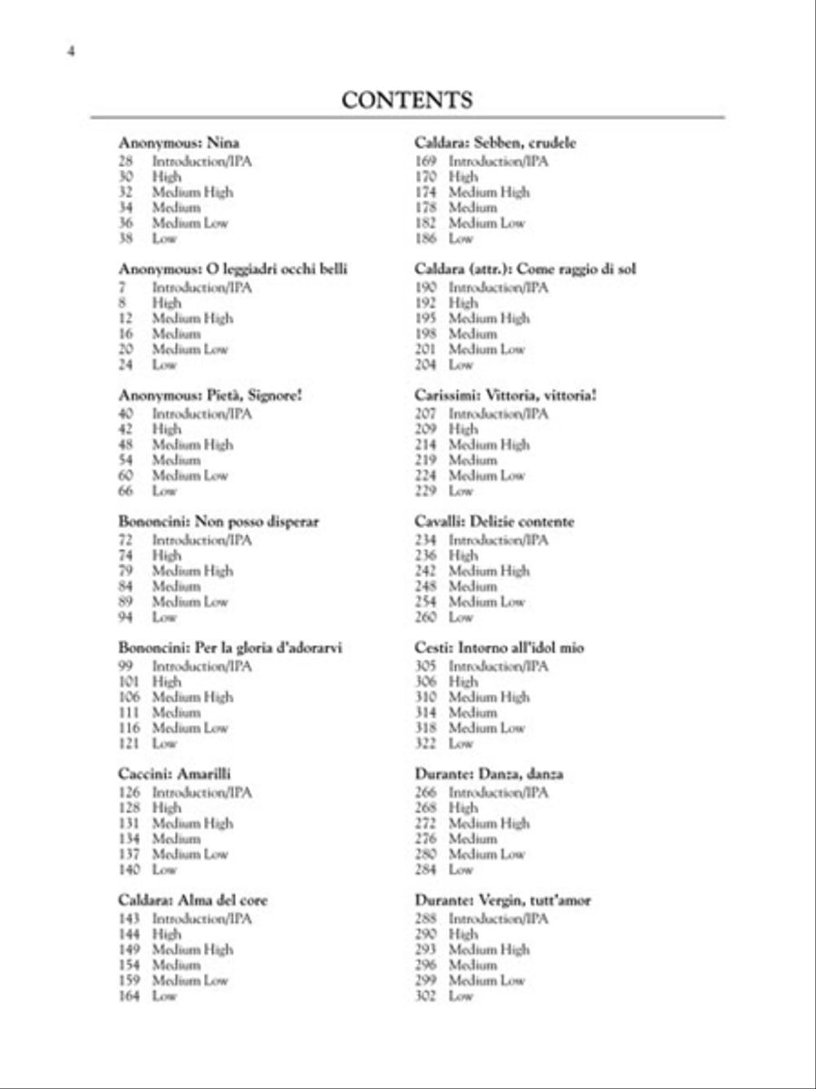 28 Italian Songs and Arias of the 17th and 18th Centuries – Complete Voice Solo scores gallery preview page 3